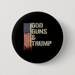God Guns And Trump I 2nd Amendment Trump Flag 6 Cm Round Badge