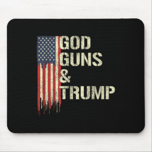 God Guns And Trump I 2nd Amendment Trump Flag Mouse Mat
