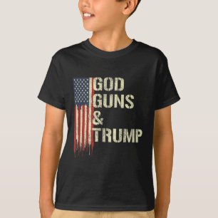 God Guns And Trump I 2nd Amendment Trump Flag T-Shirt