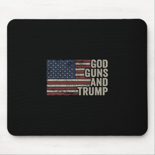 God Guns And Trump - Pro God Gun Funny Republican Mouse Mat