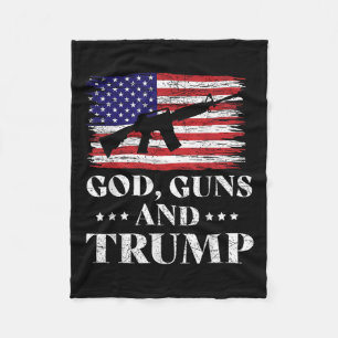 God Guns And Trump Shirt, Donald Trump For Fleece Blanket