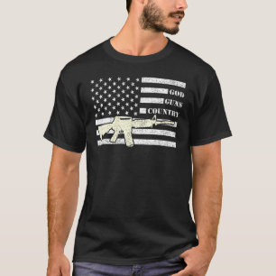 God Guns Country With Gun American Flag Patriotic_ T-Shirt