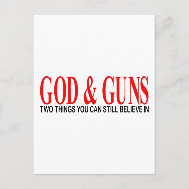 GOD & GUNS POSTCARD (Front)