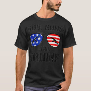 God Guns Trump 2024 Presidential Elections Glasses T-Shirt