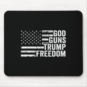 God Guns Trump Freedom - Christian Funny Pro Gun U Mouse Mat