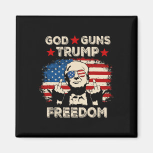 God Guns Trump Freedom Republican Conservative Vin Magnet