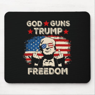 God Guns Trump Freedom Republican Conservative Vin Mouse Mat