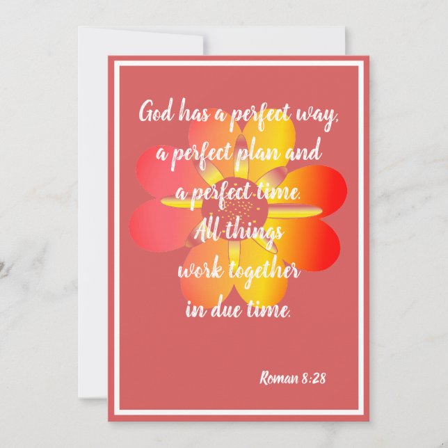 God has a perfect way Roman 8:28 Card (Front)