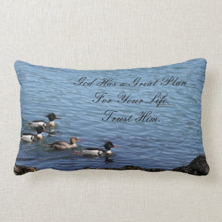 God Has A Plan Inspirational Quote Lumbar Pillow