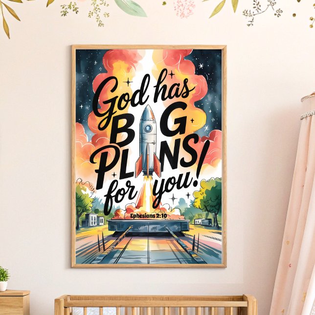 God Has Big Plans Christian Nursery Wall Art (Creator Uploaded)