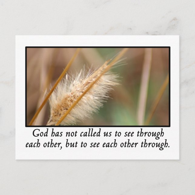 God has called us to see each other through postcard (Front)