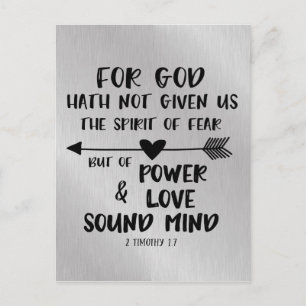 God has not given spirit of Fear Bible Verse Postcard