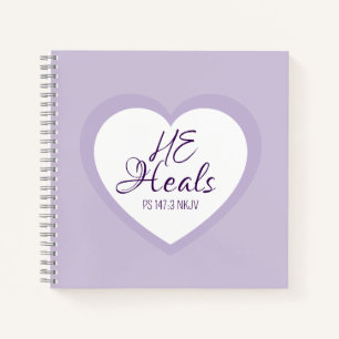 God Heals the Brokenhearted Light Purple Comfort Notebook