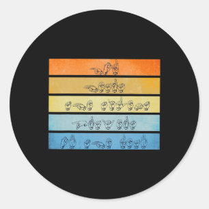 God Hears Prayers Deaf Awareness Vintage Sign Lang Classic Round Sticker