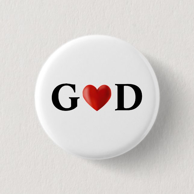 God Heart Calligraphy 3 Cm Round Badge (Front)