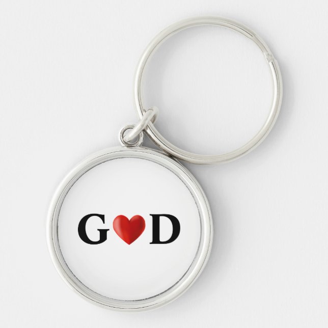 God Heart Calligraphy Key Ring (Front)