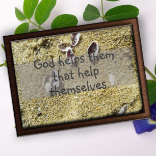 God helps them  wisdom saying poster