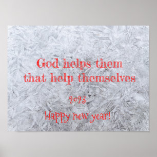 God helps wishes new year poster