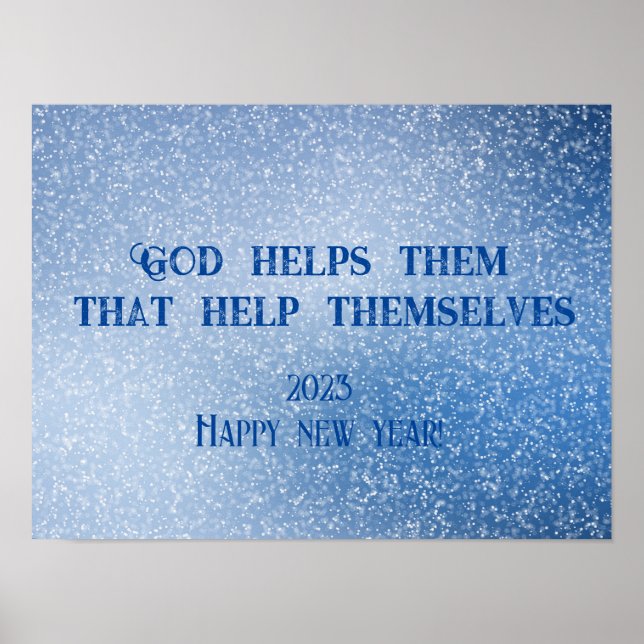 God helps wishes new year poster (Front)