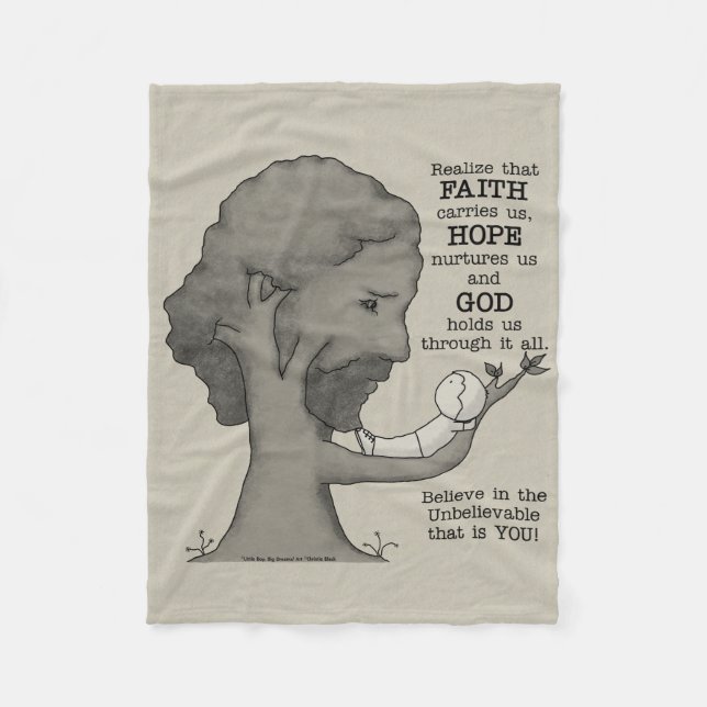 God Holds Us Fleece Blanket (Front)