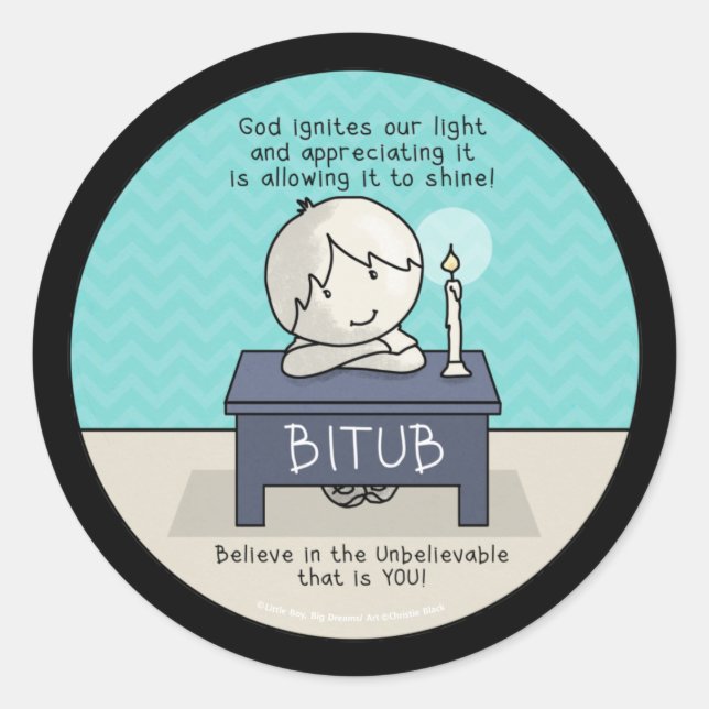 God Ignites Our Light Classic Round Sticker (Front)