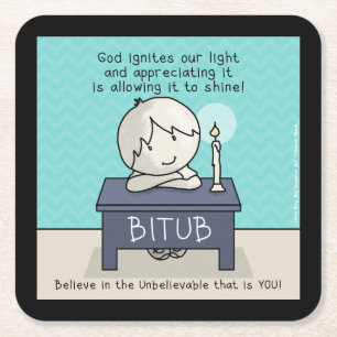 God Ignites Our Light Square Paper Coaster