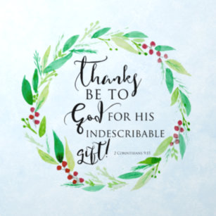 God Indescribable Gift Bible Verse Christmas  Wall Decal
