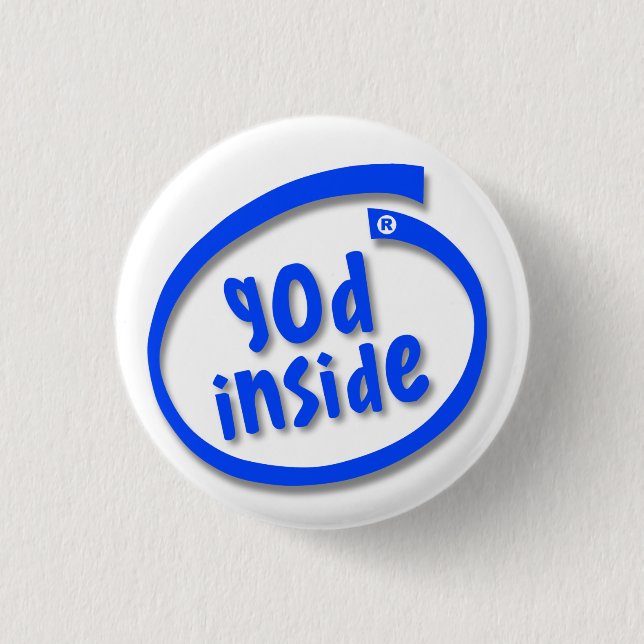 God Inside 3 Cm Round Badge (Front)