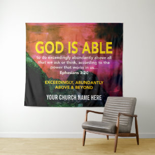 GOD IS ABLE Ephesians 3:20 Church Tapestry