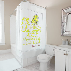 God Is Able Scripture on Shower Curtain -Eph 3:20