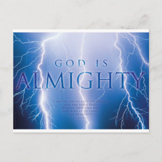 GOD IS ALMIGHTY - Christian, faith, religion Postcard