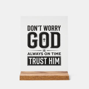 God Is Always on Time Christian Typography Design_ Acrylic Sign
