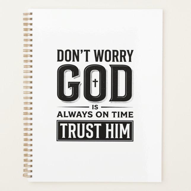 God Is Always on Time Christian Typography Design_ Planner (Front)