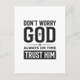 God Is Always on Time Christian Typography Design_ Postcard