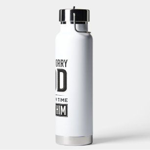God Is Always on Time Christian Typography Design_ Water Bottle