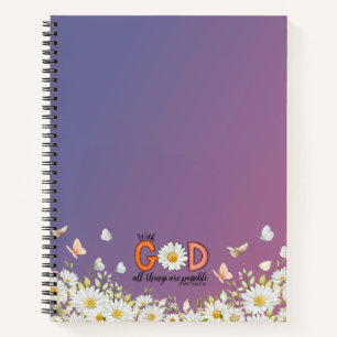 God Is Always Present Christian Floral Notebook