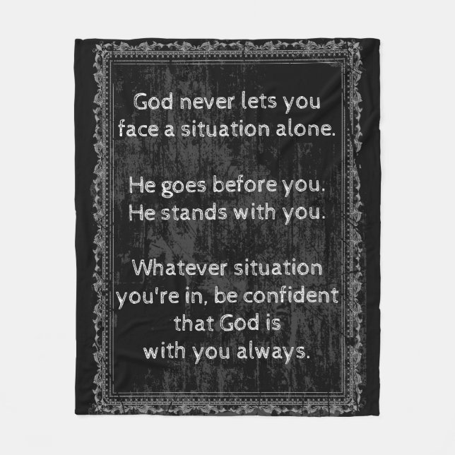 God is Always With You are Never Alone Fleece Blanket (Front)