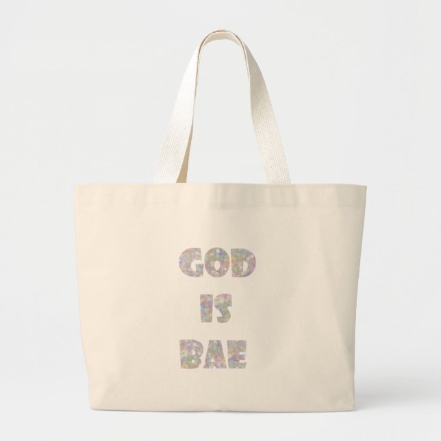 god is bae large tote bag (Front)
