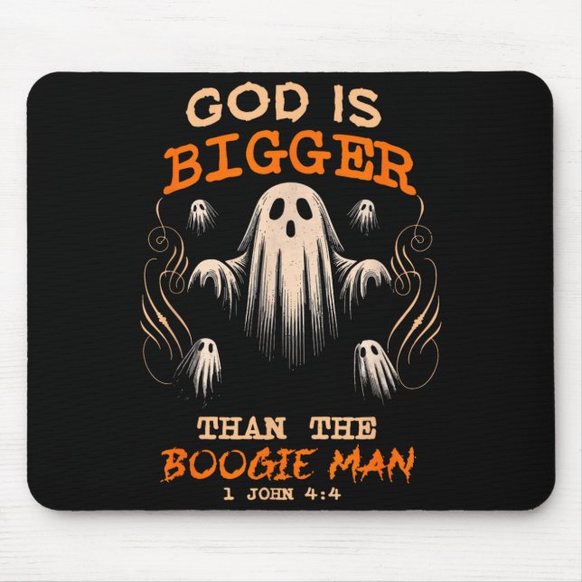 God Is Bigger Soky Season Christian Funny Hallowee Mouse Mat (Front)