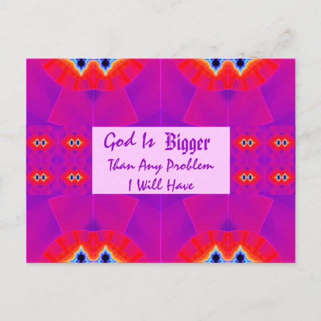 God is Bigger than any Problem I will have Postcard (Front)