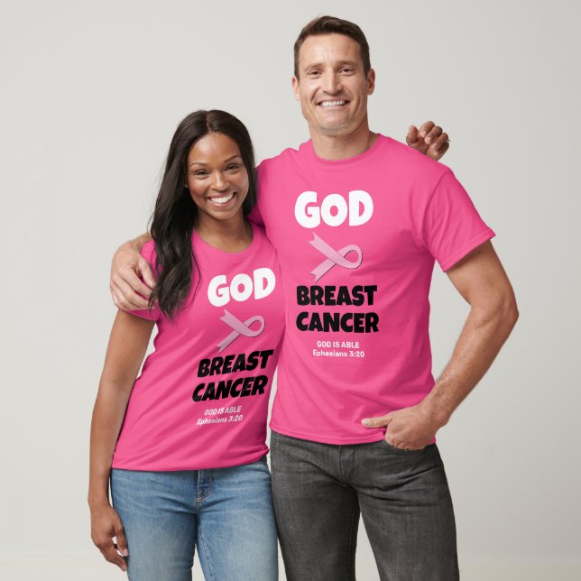 GOD IS BIGGER THAN BREAST CANCER Christian T-Shirt (Unisex)