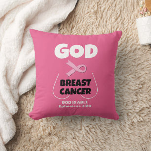 GOD IS BIGGER THAN BREAST CANCER Christian T-Shirt Cushion