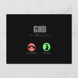 God is Calling You Pray Prayer Christian Jesus Lov Invitation Postcard