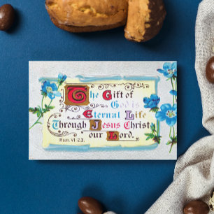 God is eternal life Bible Verse Religious Vintage Postcard