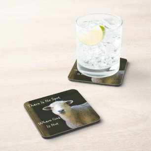 God Is Everywhere Sheep Coaster