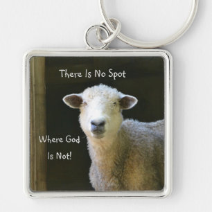 God Is Everywhere Sheep Key Ring