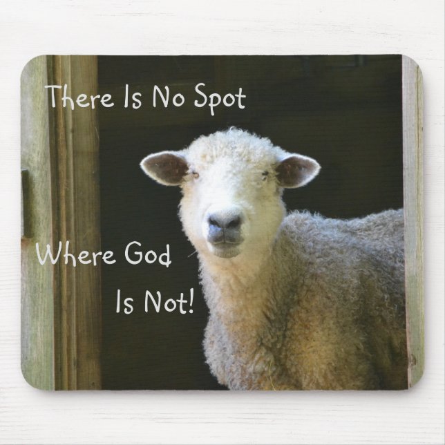 God Is Everywhere Sheep Mouse Mat (Front)