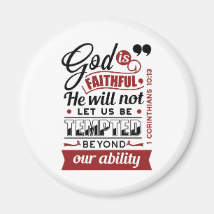 God Is Faithful – 1 Corinthians 10:13 Bible Verse Magnet