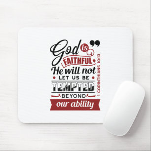 God Is Faithful – 1 Corinthians 10:13 Bible Verse Mouse Mat