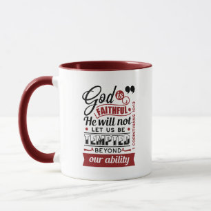 God Is Faithful – 1 Corinthians 10:13 Bible Verse Mug